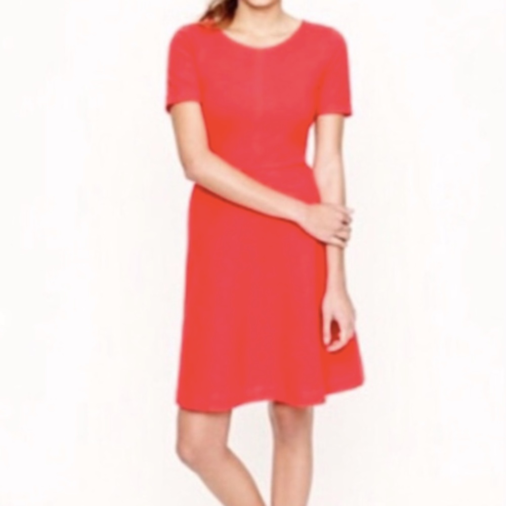 J. CREW Red/Orange Ponte Swing Dress 30567 Size 10